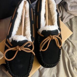 UGG Black and Brown Moccasins